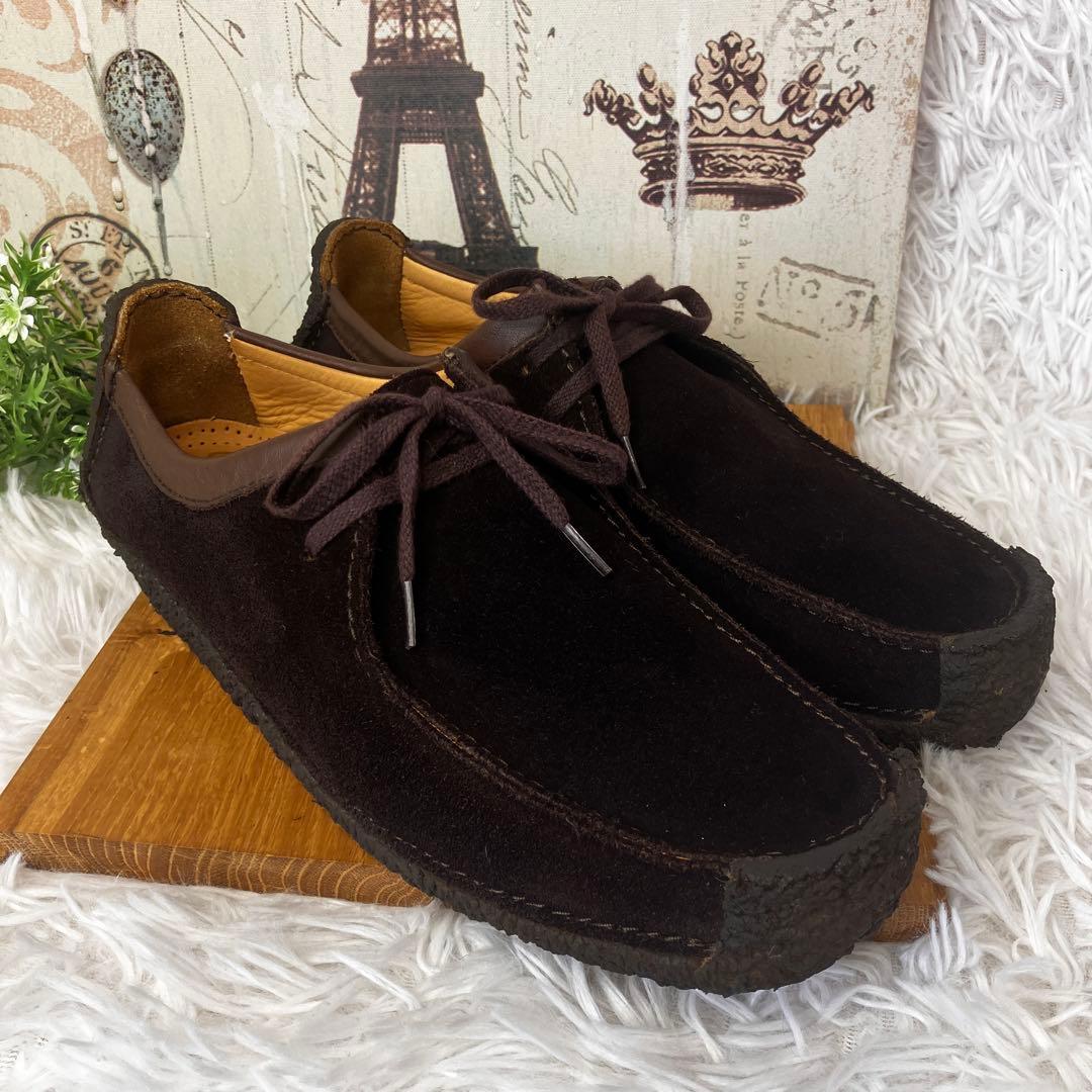 クラークス ナタリー　ワラビー　モカシン　スエード　ブラウン　ダークブラウン