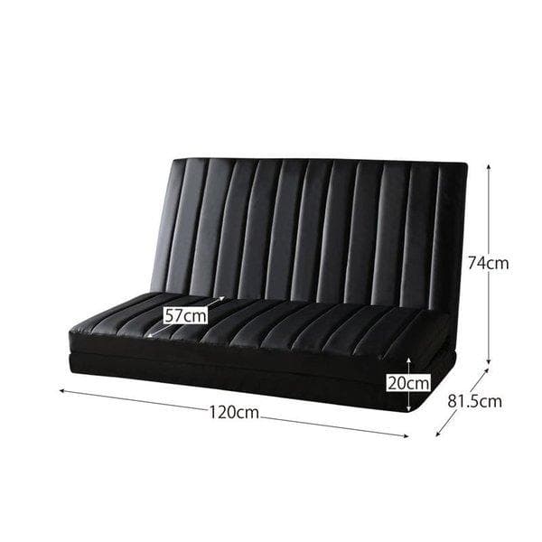 １点のみ　新品　３WAY　セミダブル　ソファベッド　２人掛け　ブラックレザー