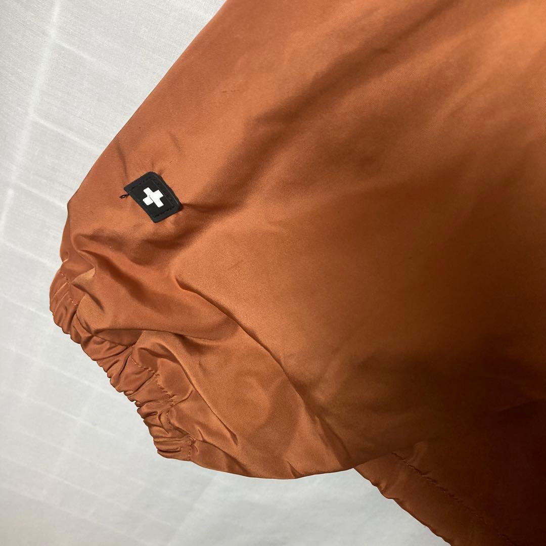 XLARGEギャルヒップビッグプリントくすみオレンジ裏ボアコーチジャケットL