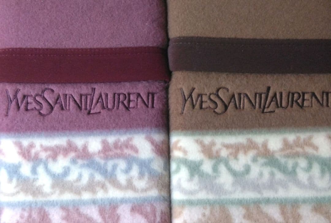 イヴサンローラン　カシミヤ入ウール毛布　ペア毛布　２枚組セット