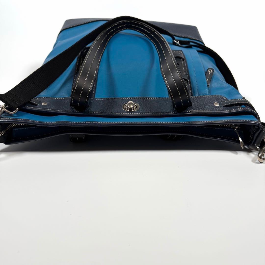 【極美品】豊岡鞄　craftsmanship ビジネスバッグ　2way ブルー系