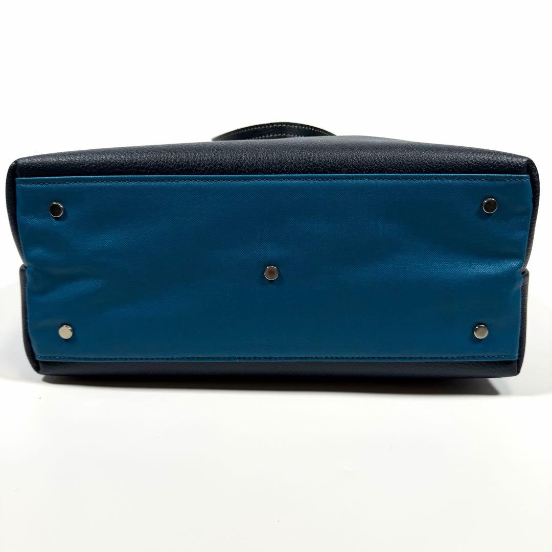 【極美品】豊岡鞄　craftsmanship ビジネスバッグ　2way ブルー系