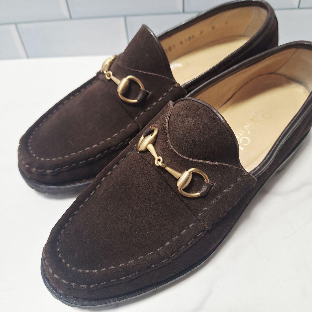 GUCCI グッチ ホースビット ローファー 22 スエード ブラウン