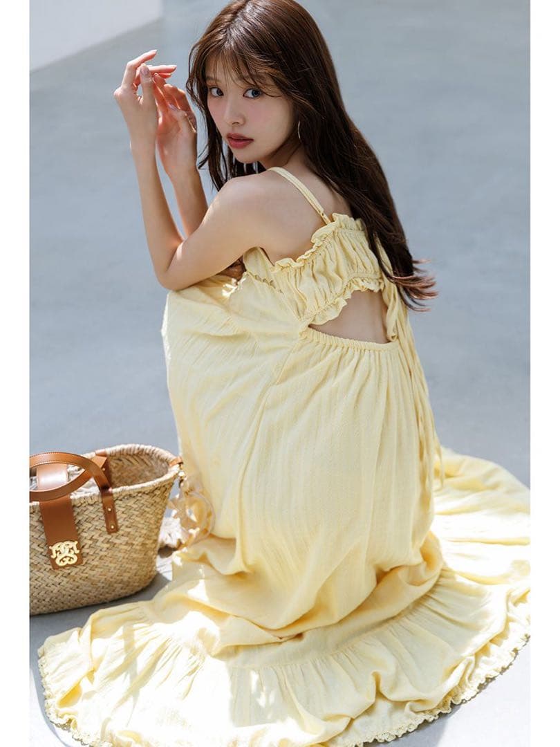 SNIDEL フラワーエンブロイダリーマキシワンピース