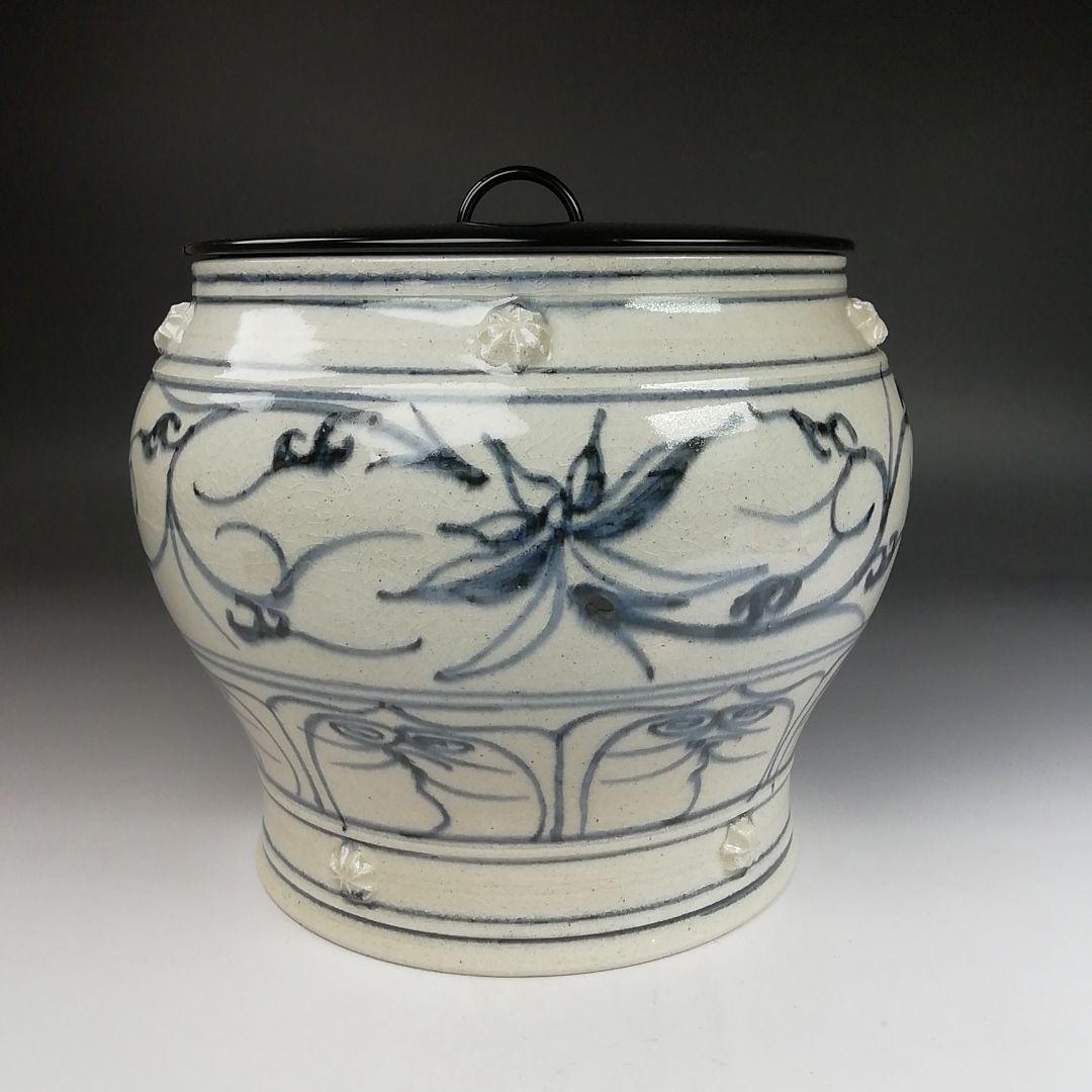 Ｔ８１７　水指　『安南水指』『万古焼』『山本太仙 造』　共箱　茶道具