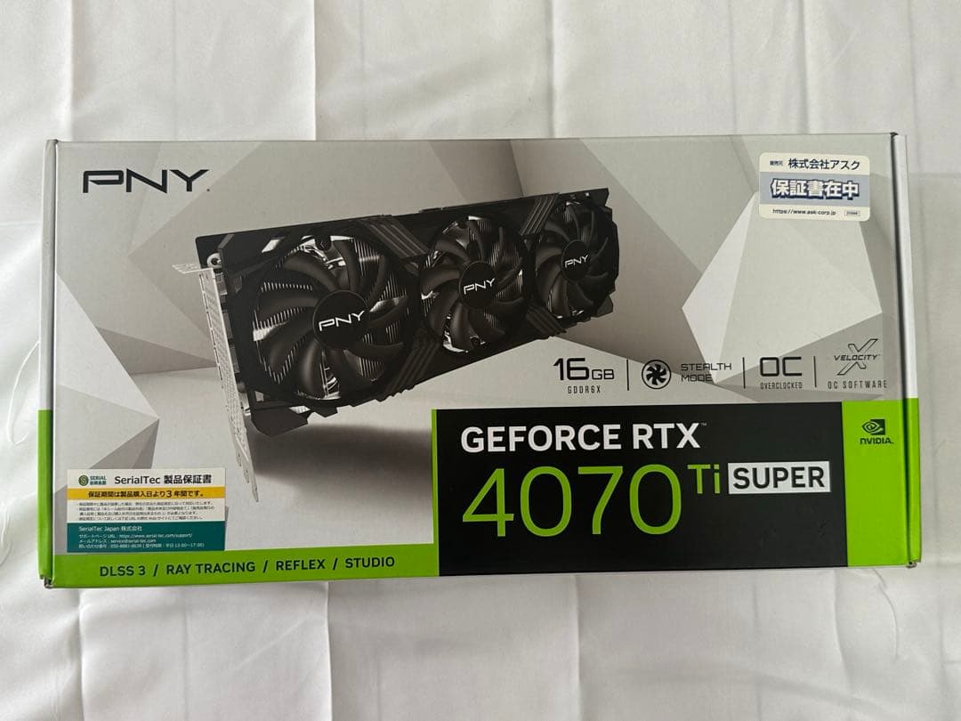 グラフィックボード・グラボ・ビデオカード PNY GeForce RTX 4070 Ti Super 16GB