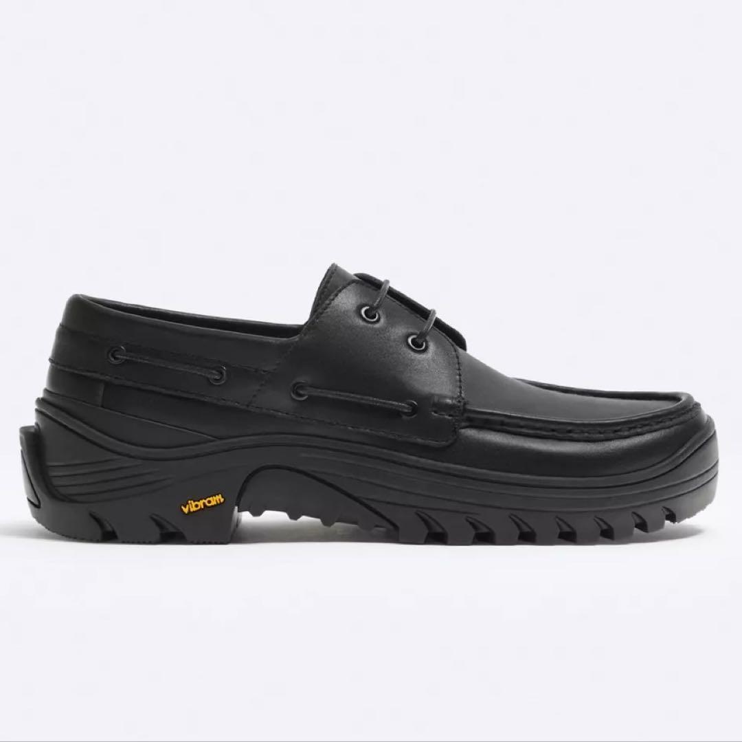 【美品】ZARA×Vibram レザー厚底シューズ
