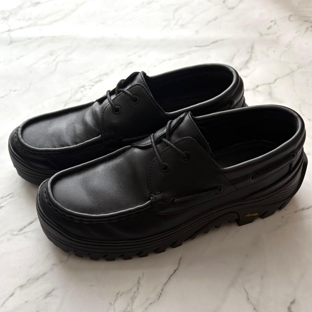 【美品】ZARA×Vibram レザー厚底シューズ