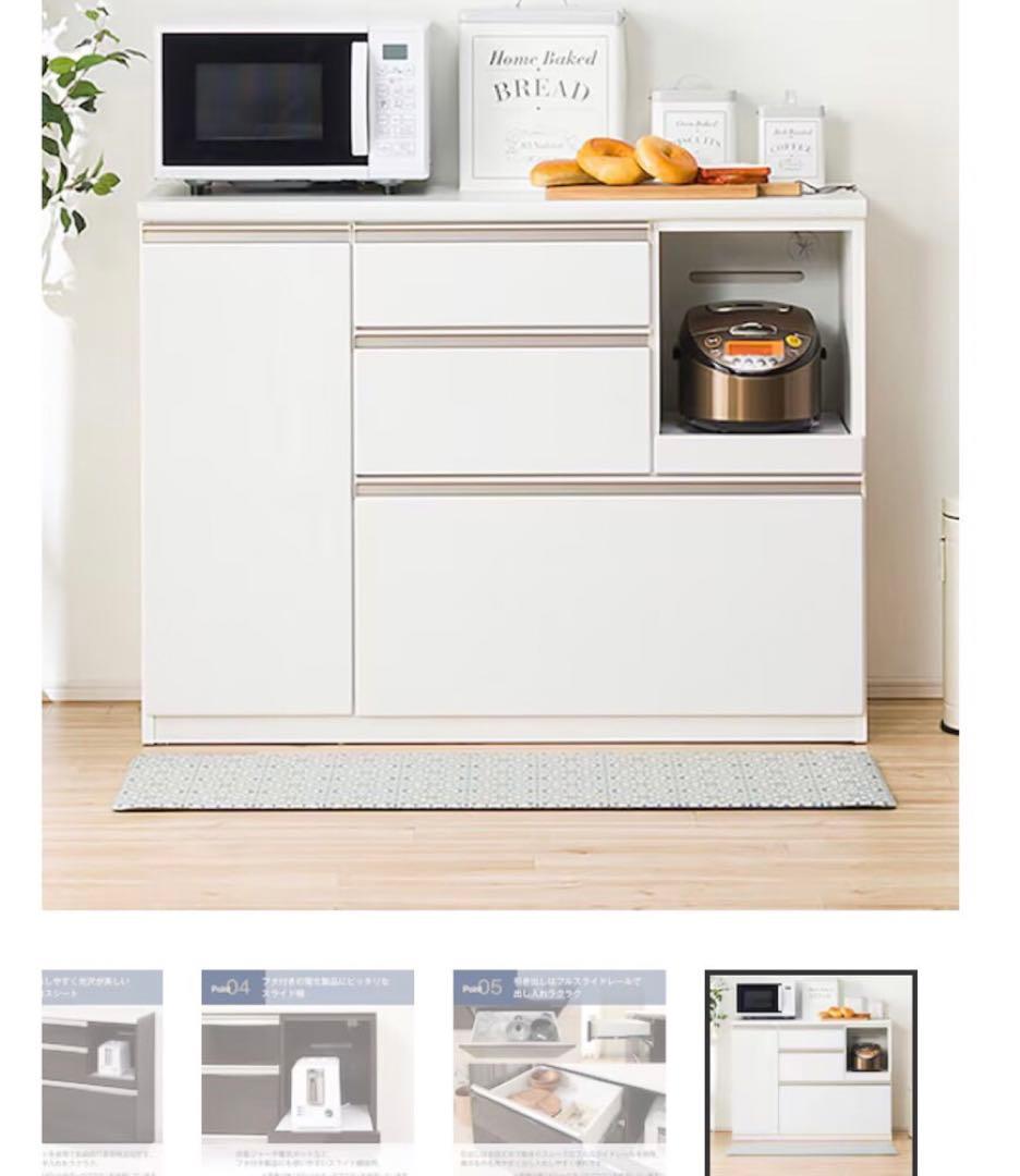 ニトリキッチンカウンター　アルミナ2 120CT WH