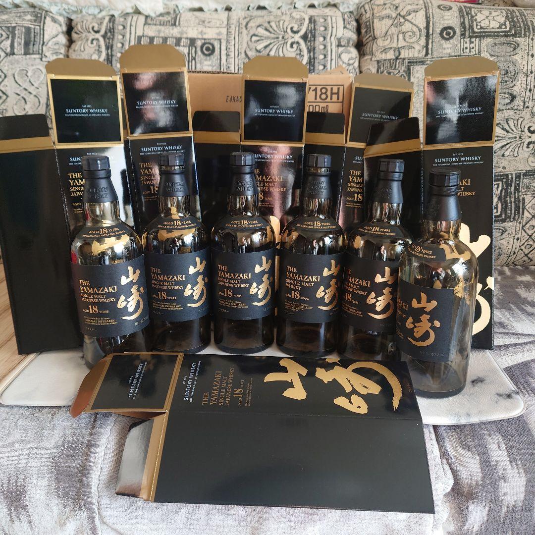 山崎 18年 ウイスキー空瓶＆空箱 6本セット