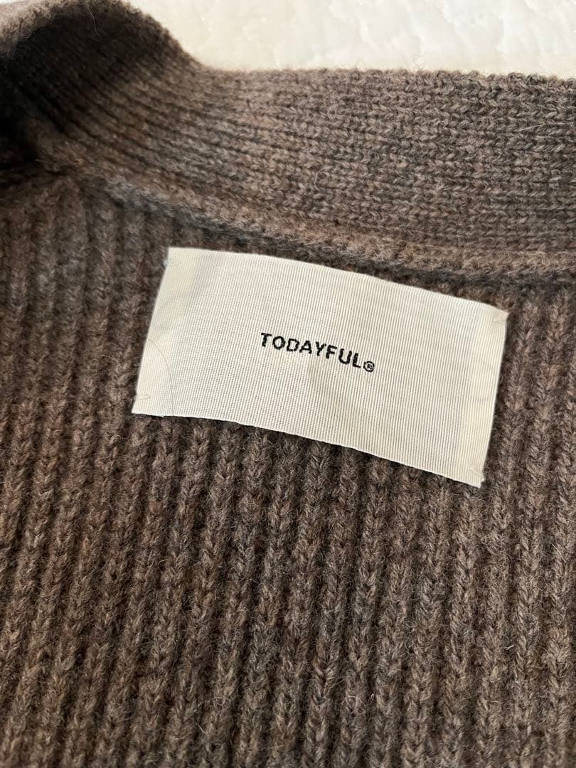 トップス todayful Wool Ribknit Cardigan