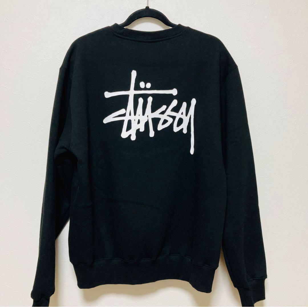 新品未使用☆STÜSSY BASIC STSSY CREW　L　ブラック　裏起毛