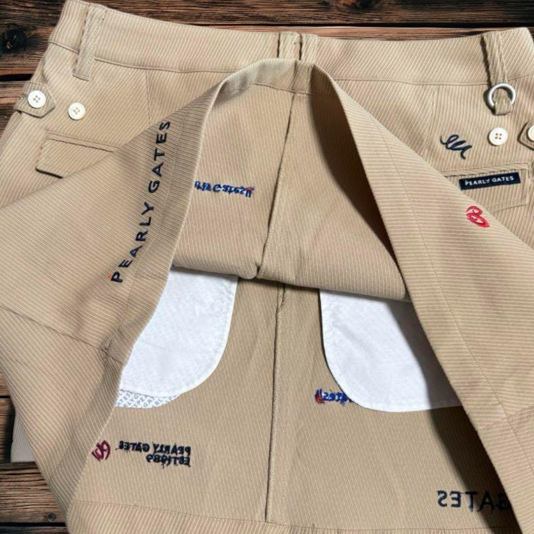PEARLY GATES❣️刺繍入りゴルフスカート ベージュ 限定品新品未使用 2