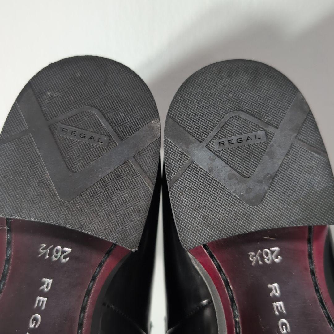 未使用級 REGAL  ペニー ローファー Uチップ 黒 26.5 レザー