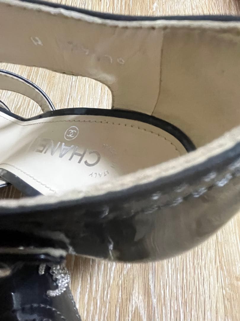 Chanel 黒 ストラップサンダル 高ヒール