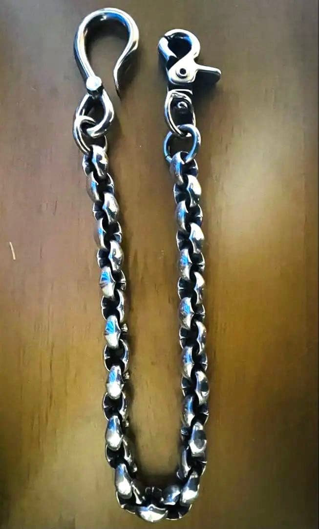 日本製　フックタイプ　 シルバー925 厚塗コーティング　ウォレットチェーン