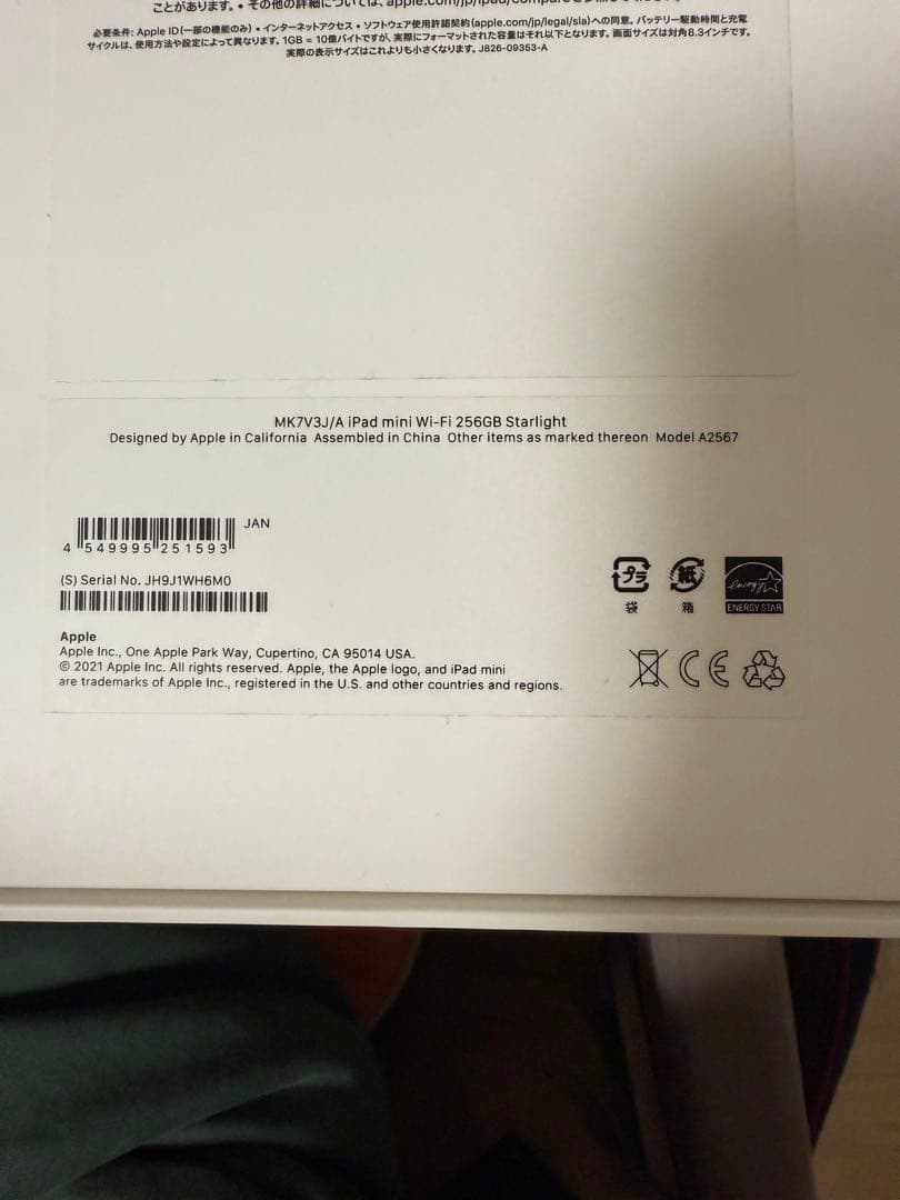 iPad mini (第6世代) シルバー 箱付き ジャンク品