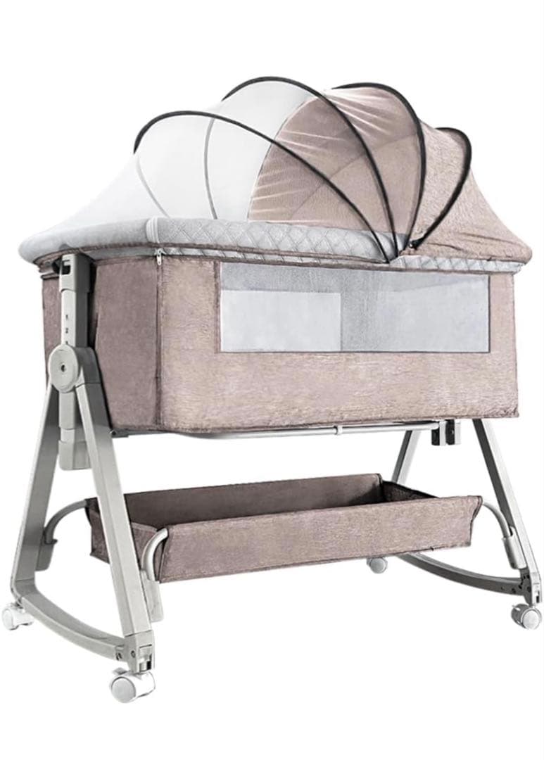 【Kino Linpo】ベビーベッド 添い寝 新生児ベッド 高さ6段調節可能