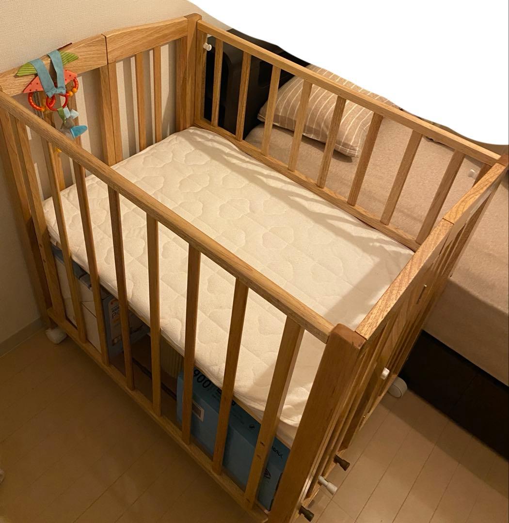 【美品⭐️送料込み】KATOJI ミニベビーベッド(60×90) ナチュラル