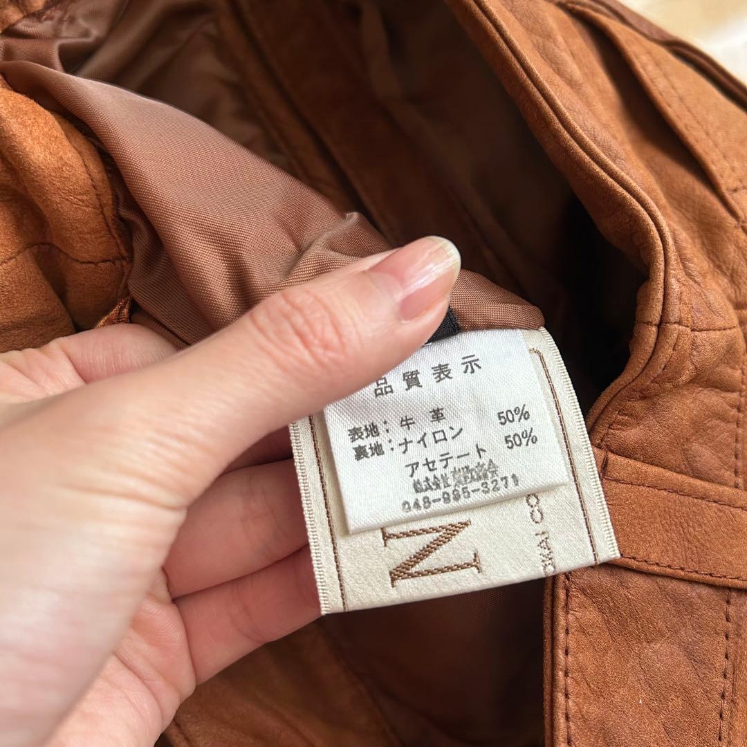 AGNE リアルレザー　牛革　ショートパンツ　ブラウン　茶色　ヴィンテージ