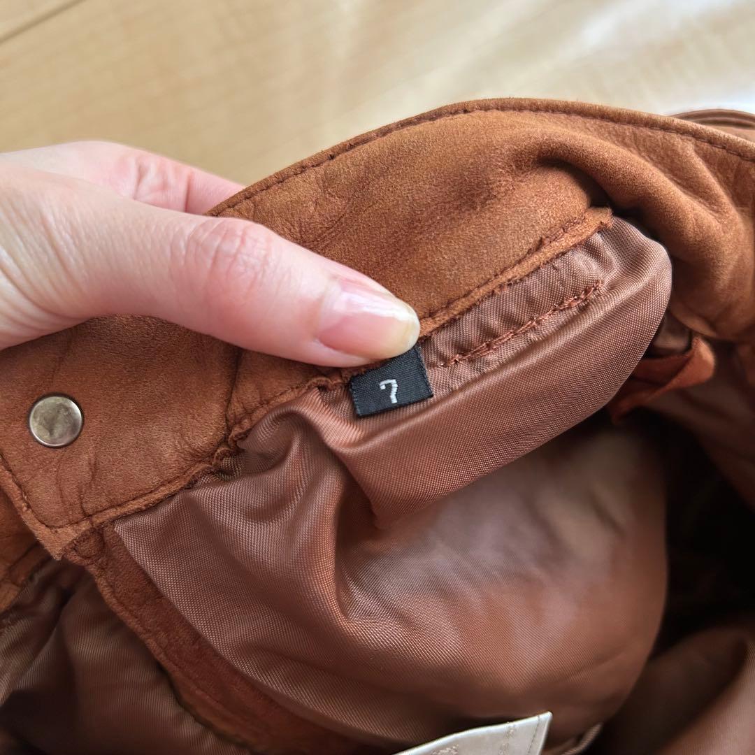 AGNE リアルレザー　牛革　ショートパンツ　ブラウン　茶色　ヴィンテージ