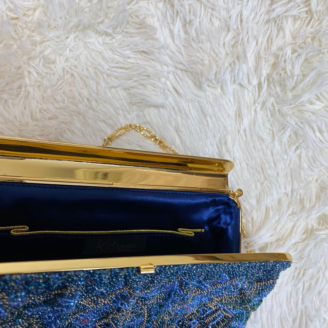 美品 Katsumi Tokyo かつみ ビーズ ハンドバッグ パーティバッグ