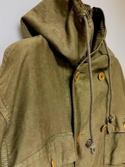 45Rの麦サテンの モッズコート　希少W釦仕様