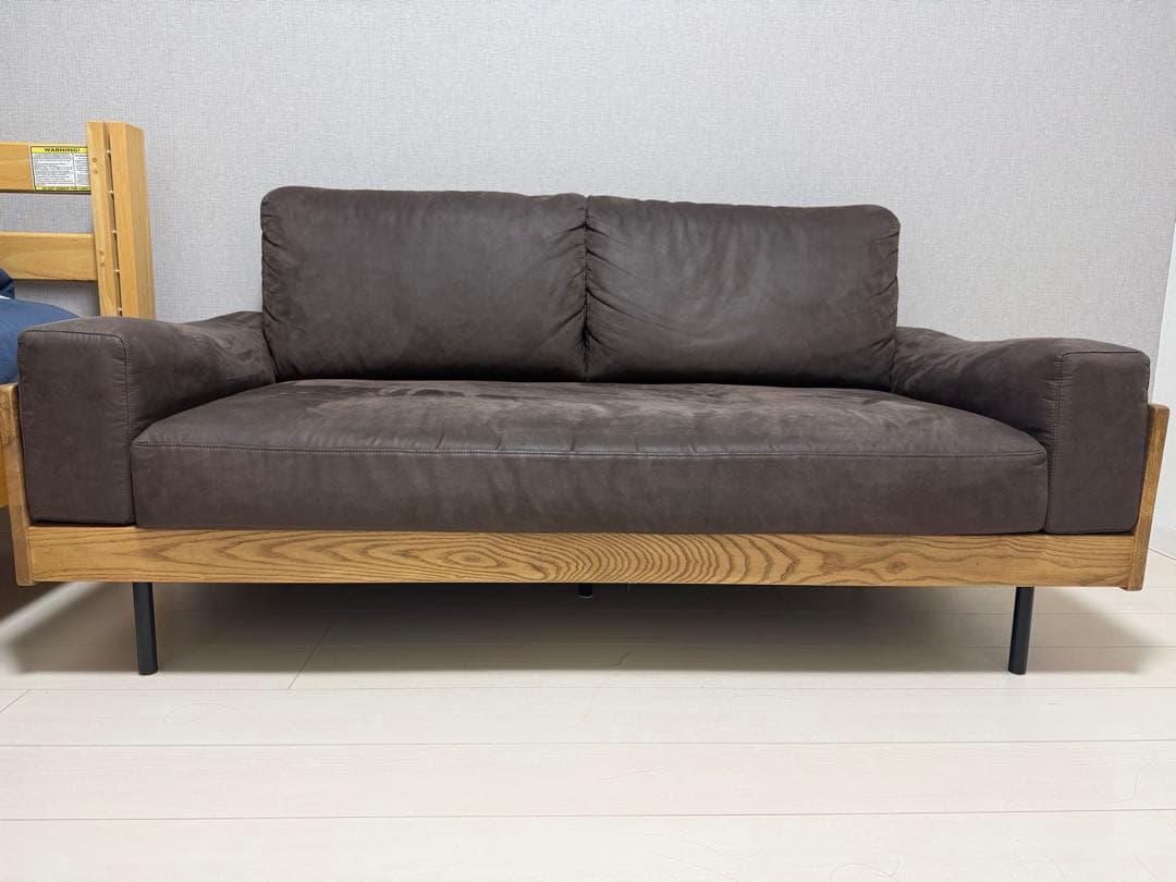 送料込み unico TREL 2.5掛け ソファ ダークブラウン(K148C)