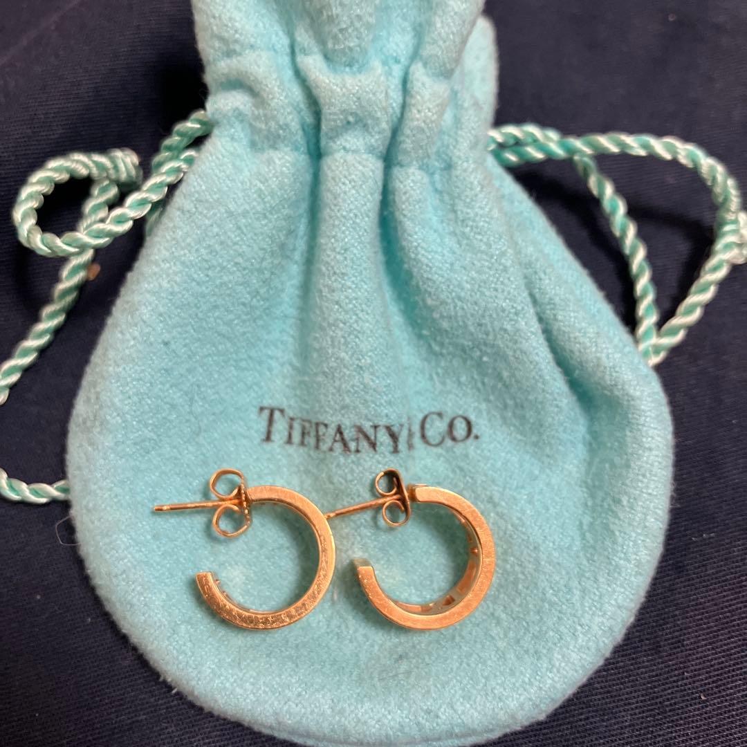 【美品】ティファニー Tiffany&Co. K18YGアトラス フープピアス