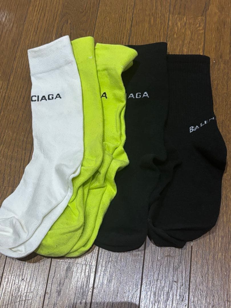 バレンシアガ BALENCIAGA ロゴプリントソックス 5足セット