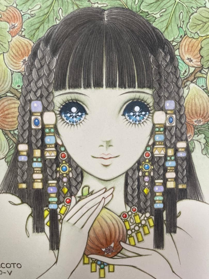 高橋真琴先生　果樹園の少女〜いちじく〜【原画】