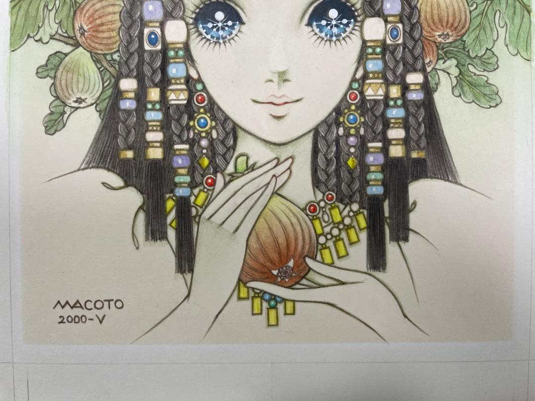 高橋真琴先生　果樹園の少女〜いちじく〜【原画】