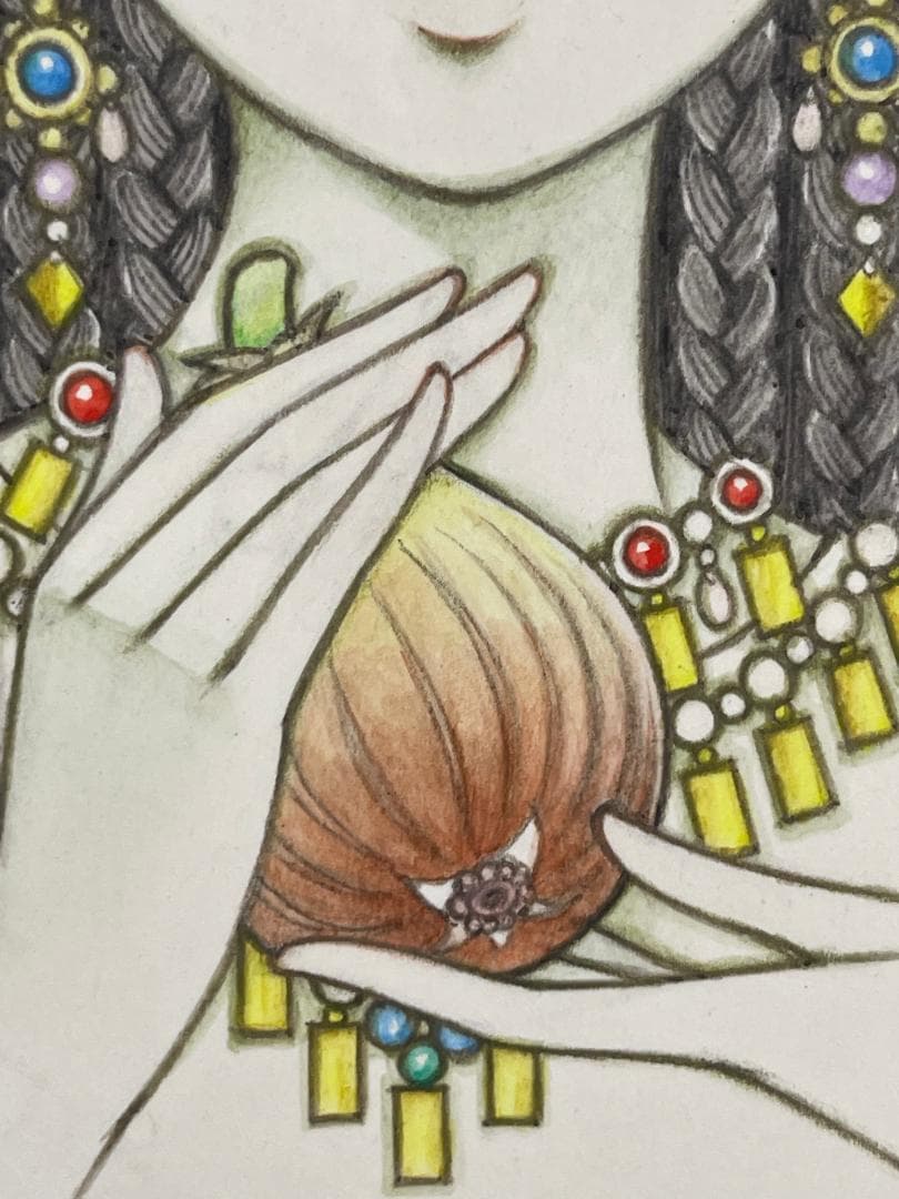 高橋真琴先生　果樹園の少女〜いちじく〜【原画】