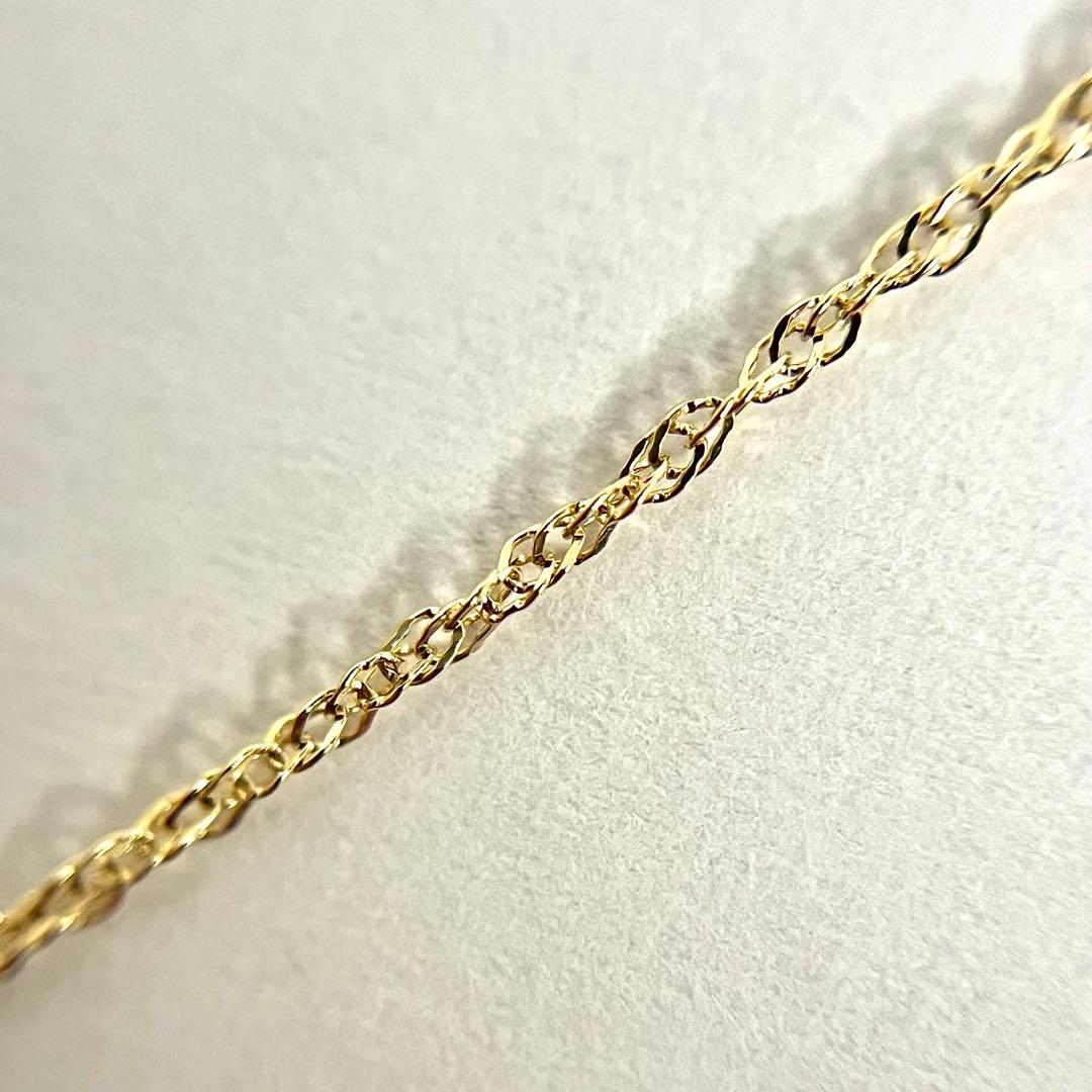 アガット K10 現行品 ネックレス チェーン 45cm ミラーカット スクリュ