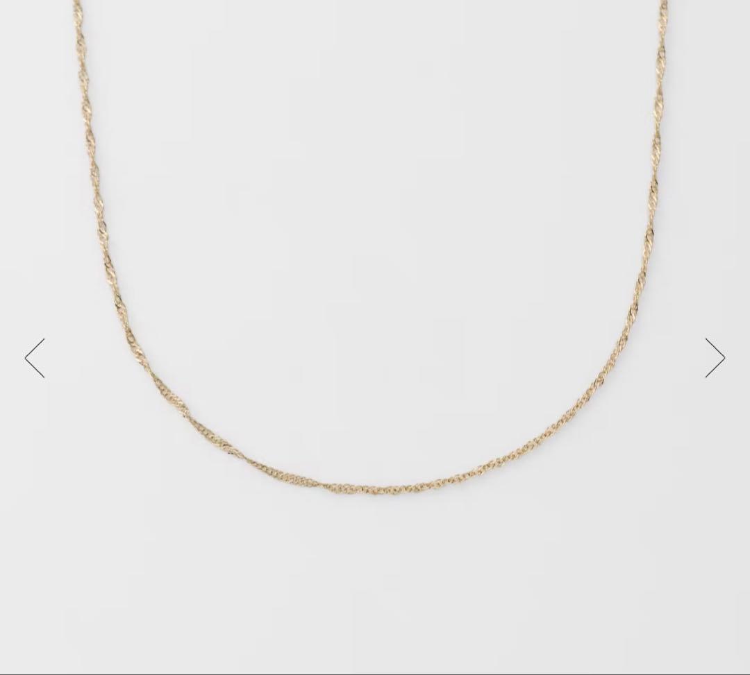 アガット K10 現行品 ネックレス チェーン 45cm ミラーカット スクリュ