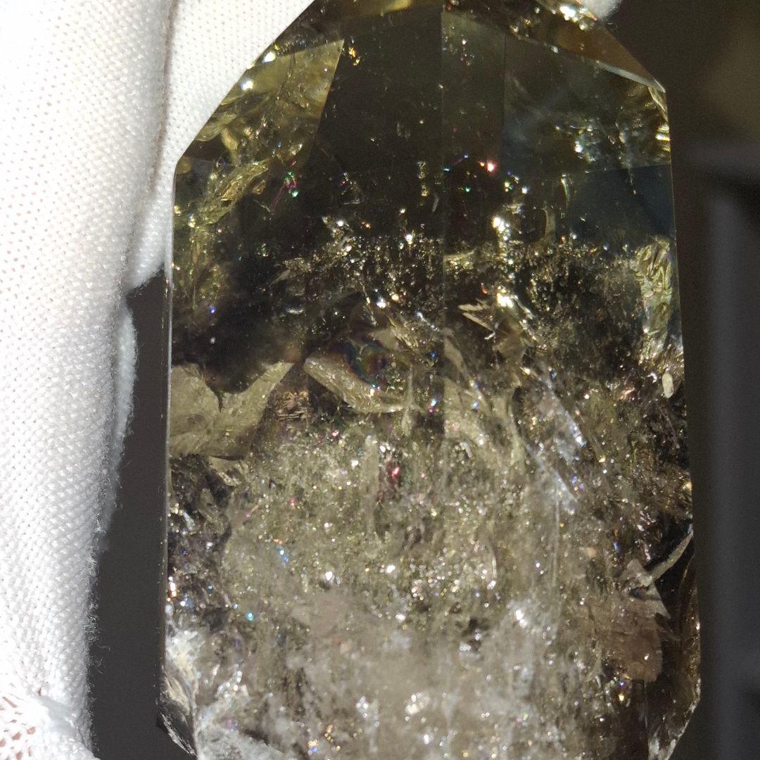 天然石✨️スモーキーシトリン　ゼウス　ポイント✨️虹ギラギラファントムあり台座付