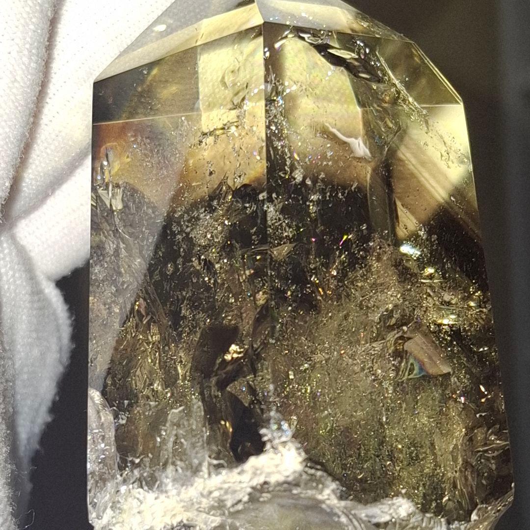 天然石✨️スモーキーシトリン　ゼウス　ポイント✨️虹ギラギラファントムあり台座付