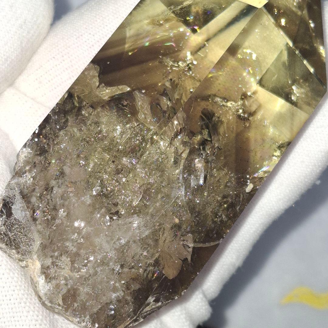 天然石✨️スモーキーシトリン　ゼウス　ポイント✨️虹ギラギラファントムあり台座付