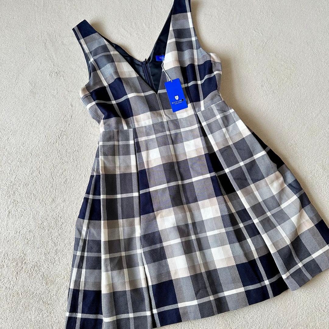 新品 未使用 ブルーレーベルクレストブリッジ ノースリーブワンピース チェック