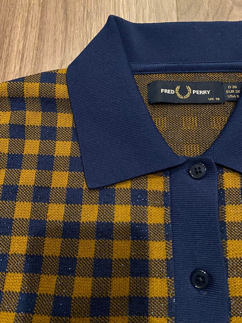 【最終値下げ】FRED PERRY ギンガムニットシャツ