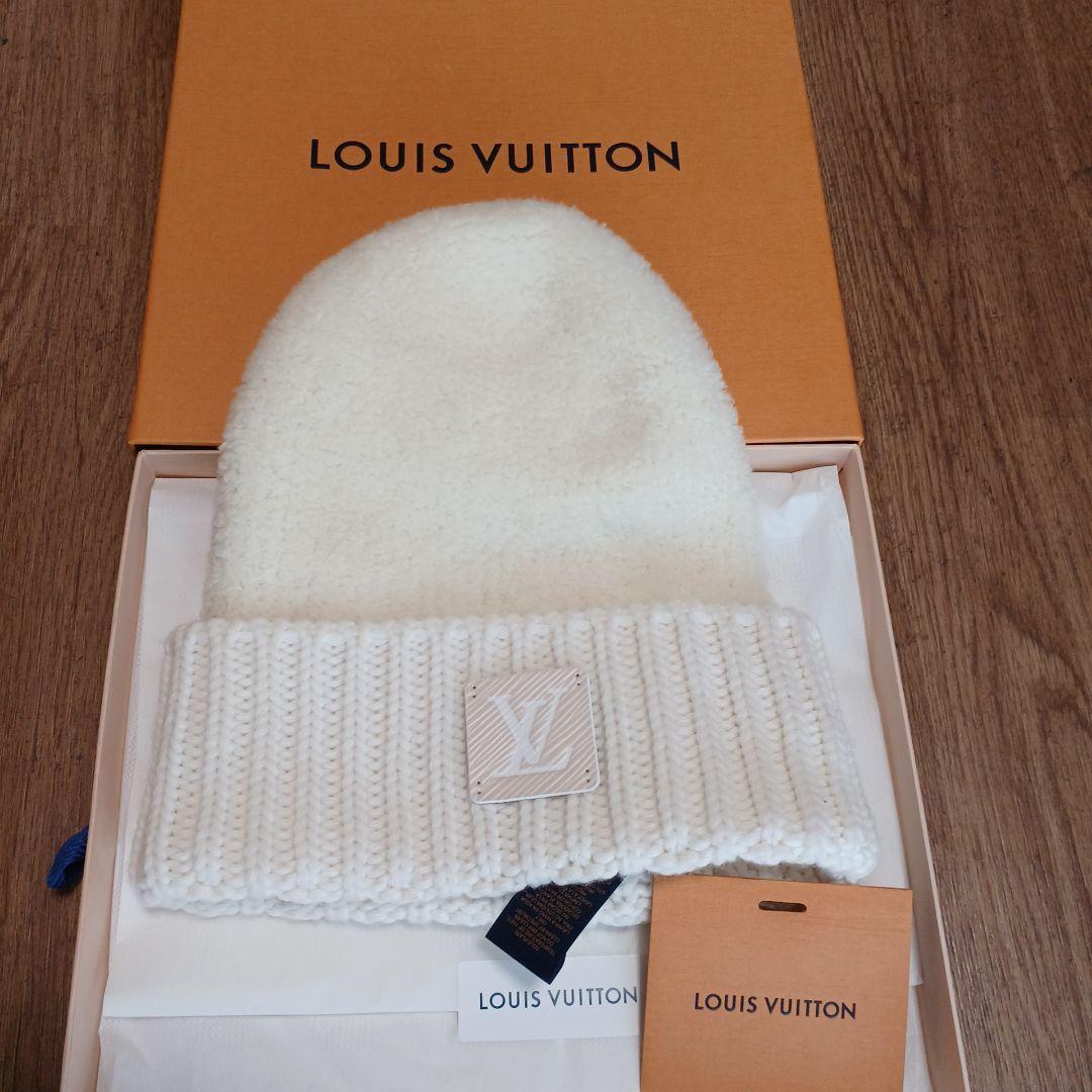 美品　LOUIS VUITTON ホワイトニット帽