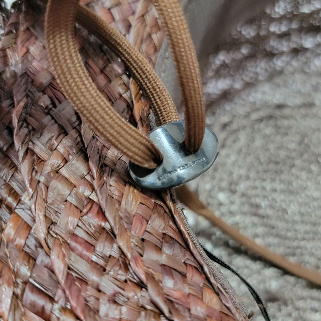 ほぼ未使用 キジマタカユキ 茶 ラフィアボーダーハット 2 ラフィアハット