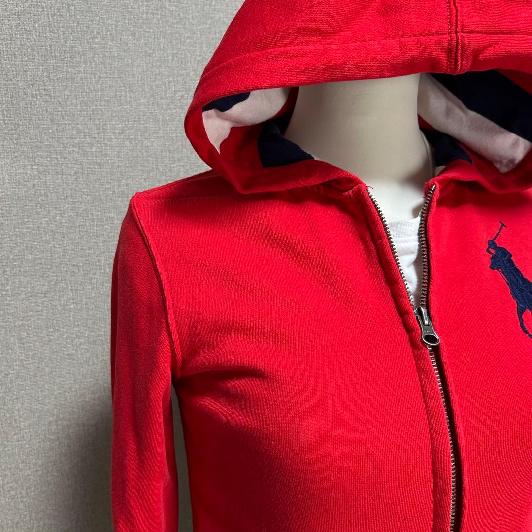 美品 ポロラルフローレン ジップパーカー ビッグポニー 赤 Y2K グランジ