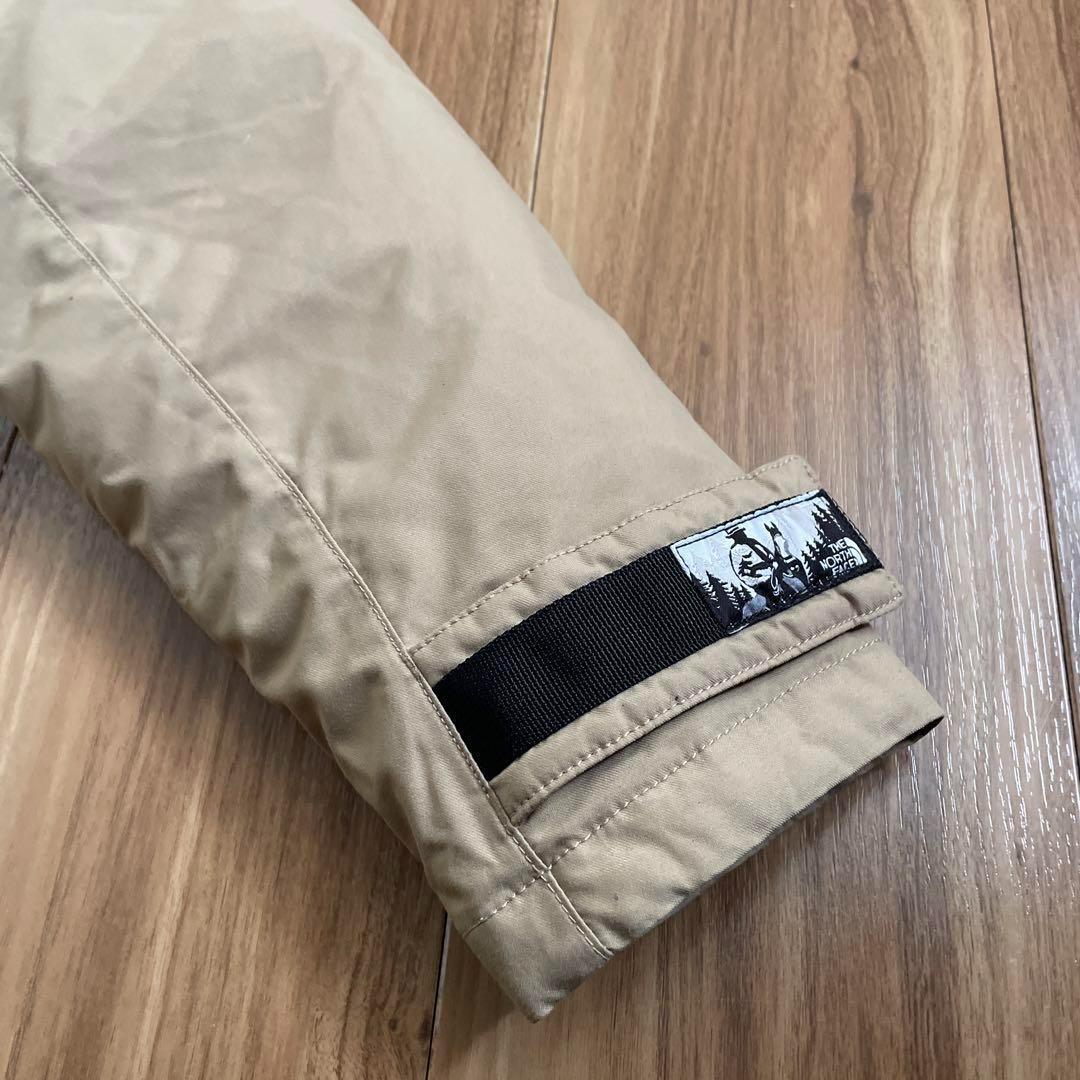 Sノースフェイスマットブラックベージュミドル丈ダウンジャケットコートパーカ