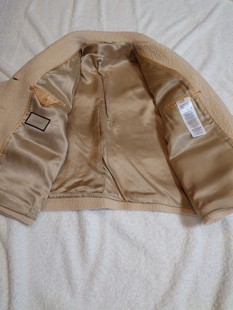 GUCCI ソフトブークレ　ツイードジャケットコート　サイズ36 美品