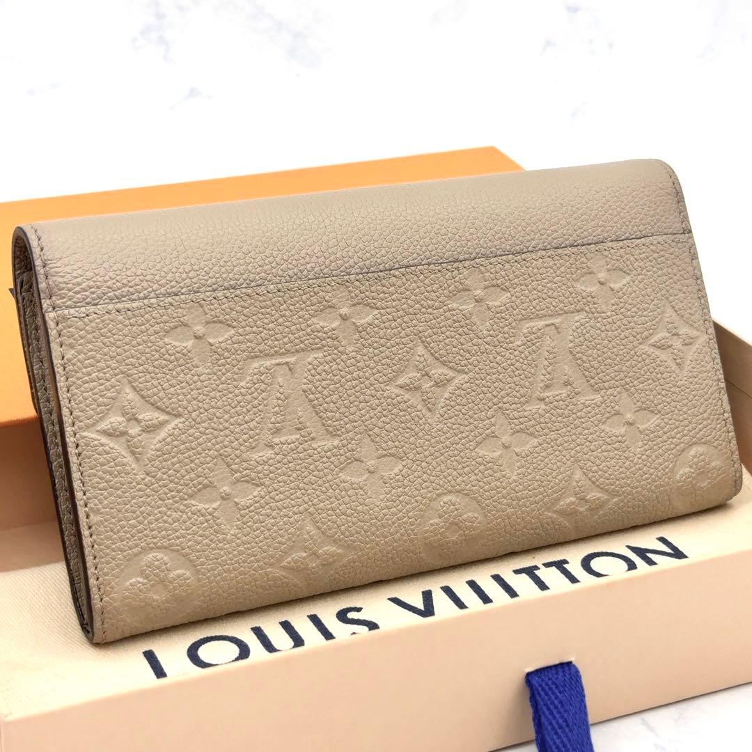 【新品級】ルイヴィトン アンプラント サラ トゥルトレール 長財布 ベージュ