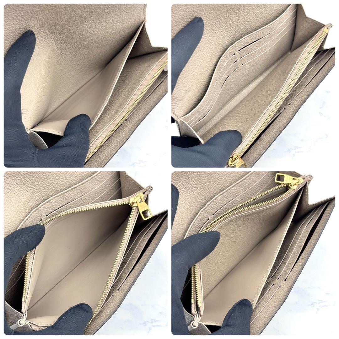 【新品級】ルイヴィトン アンプラント サラ トゥルトレール 長財布 ベージュ