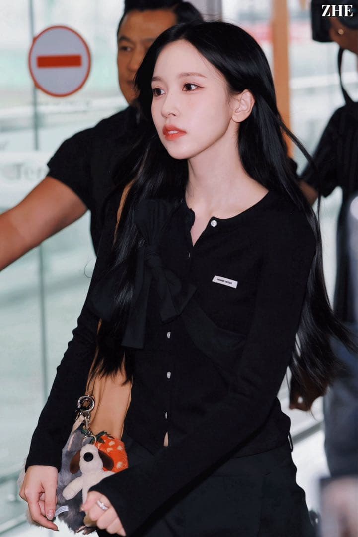 CRANK リボン ニット カーディガン ブラック　twice