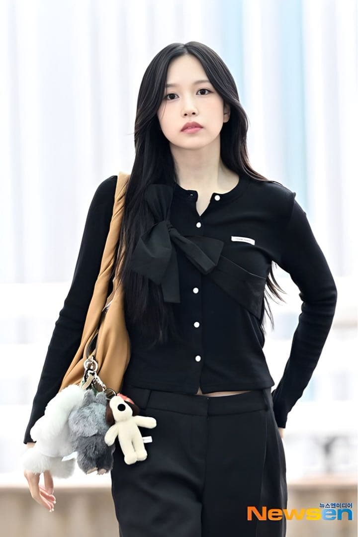 CRANK リボン ニット カーディガン ブラック　twice