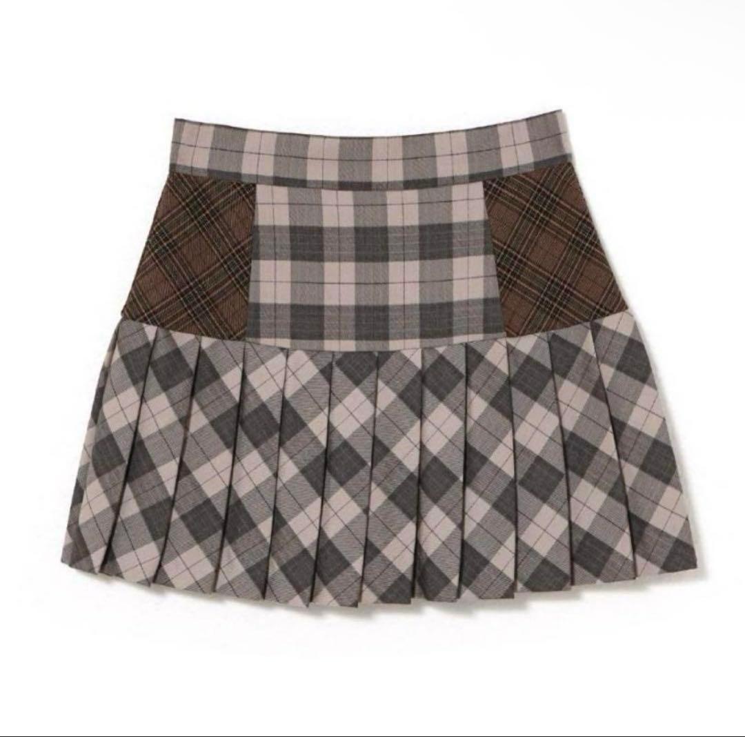 Coco check pleats skirt andmary アンドマリー